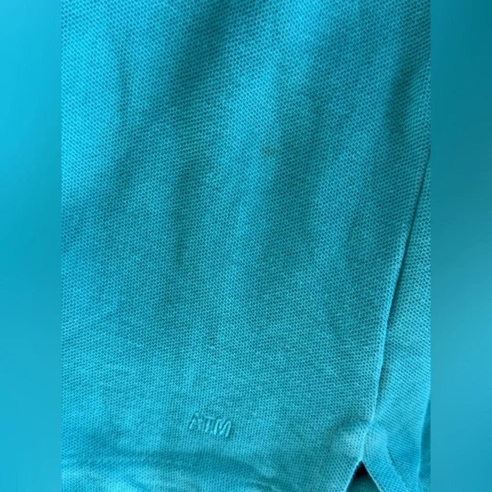 ATM Anthony Thomas Melillo Polo Shirt Blue Green‎ Men’s Size Large